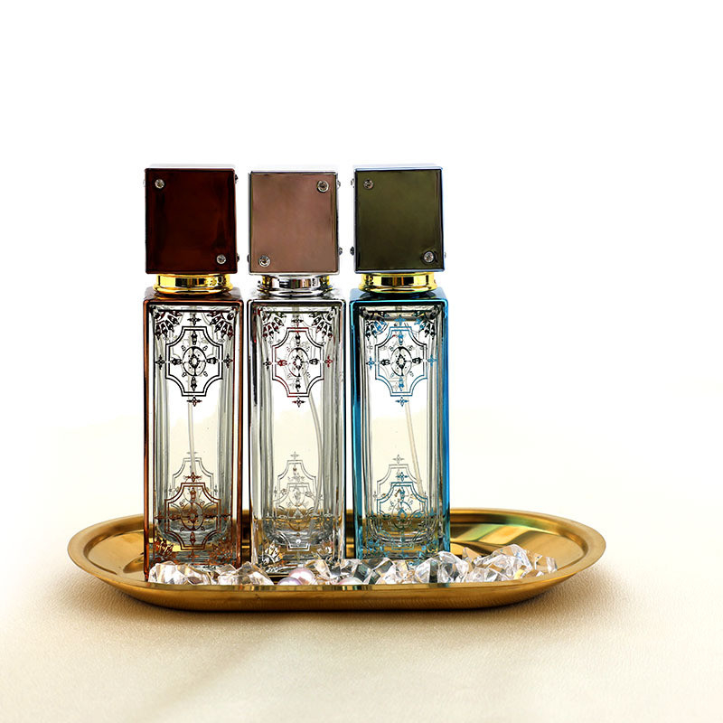 Perfume glass bottle high-end portable 50ml sample spray bottle